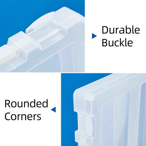 Mickiewicz 12 Pack Paper Storage Boxes (Large A4+A4+A5), 8.5 x 11 Plastic Portable Project Case for US letter Size, Plastic Multi-Purpose Thick Scrapbook Storage Box for Office,Craft or Art Supplies