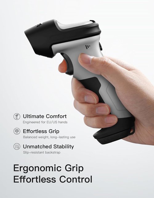 Inateck Wireless Bluetooth 2D Barcode Scanner - Fast & Accurate QR Code Scanning | 180-Day Battery Life, Compatible with iOS/Android/Windows