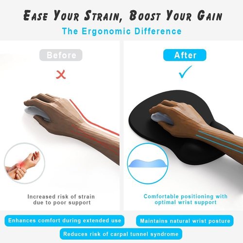 ErgoComfort Gel Wrist Rest Mouse Pad - Ergonomic Support for Office & Gaming | Non-Slip Design, 08 Aurora Borealis