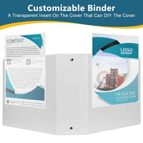 CIXILDTS 3-Inch 3 Ring Binder, Standard 3" Round Ring Binder Fit Letter Size Paper, Presentation View Binders, White, 10-Pack