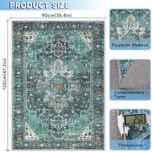 Floor Mat for Office Chair, 35"x47" Hardwood & Tile, Anti-Slip Rolling Chair Mat, Durable Home & Office Floor Protector, Non-Slip and Easy to Clean, Machine Washable