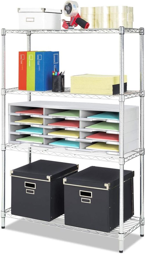 Storex Modular 24-Compartment Literature Organizer, Black, (61435U01C)