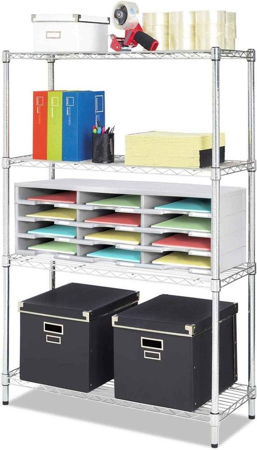 Storex 6-Compartment Literature Organizer Add-on Unit, 31.38 x 14.13 x 5.63 Inches, Black (61417U01C)