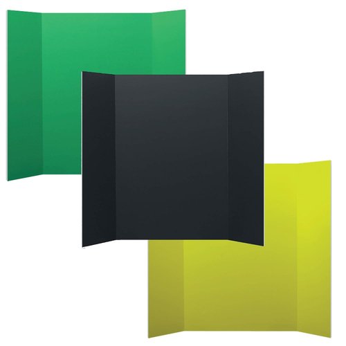 Flipside Products Foam Project Boards - 36” x 48” Trifold Display for Presentations | Assorted Colors, 3 Pack