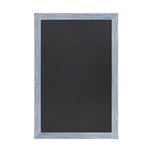 Flash Furniture Canterbury Wall Mount Magnetic Chalkboard Sign - Rustic Blue Finish - 24" x 36" - Vertical or Horizontal Hanging Message Board