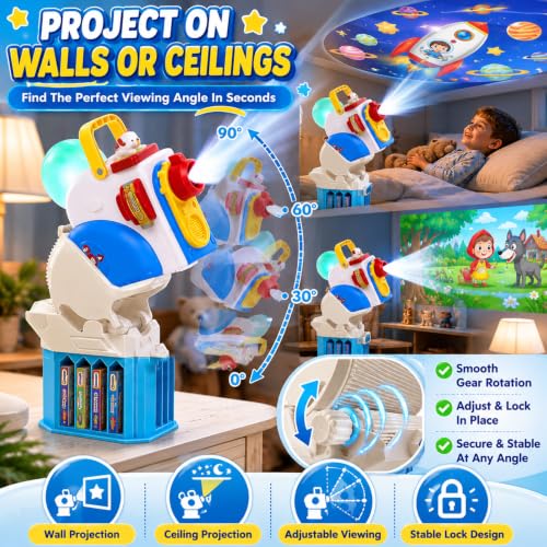 Adjustable Projector Stand for Little Tikes Story Dream Machine with Wall Ceiling Mount & Storage