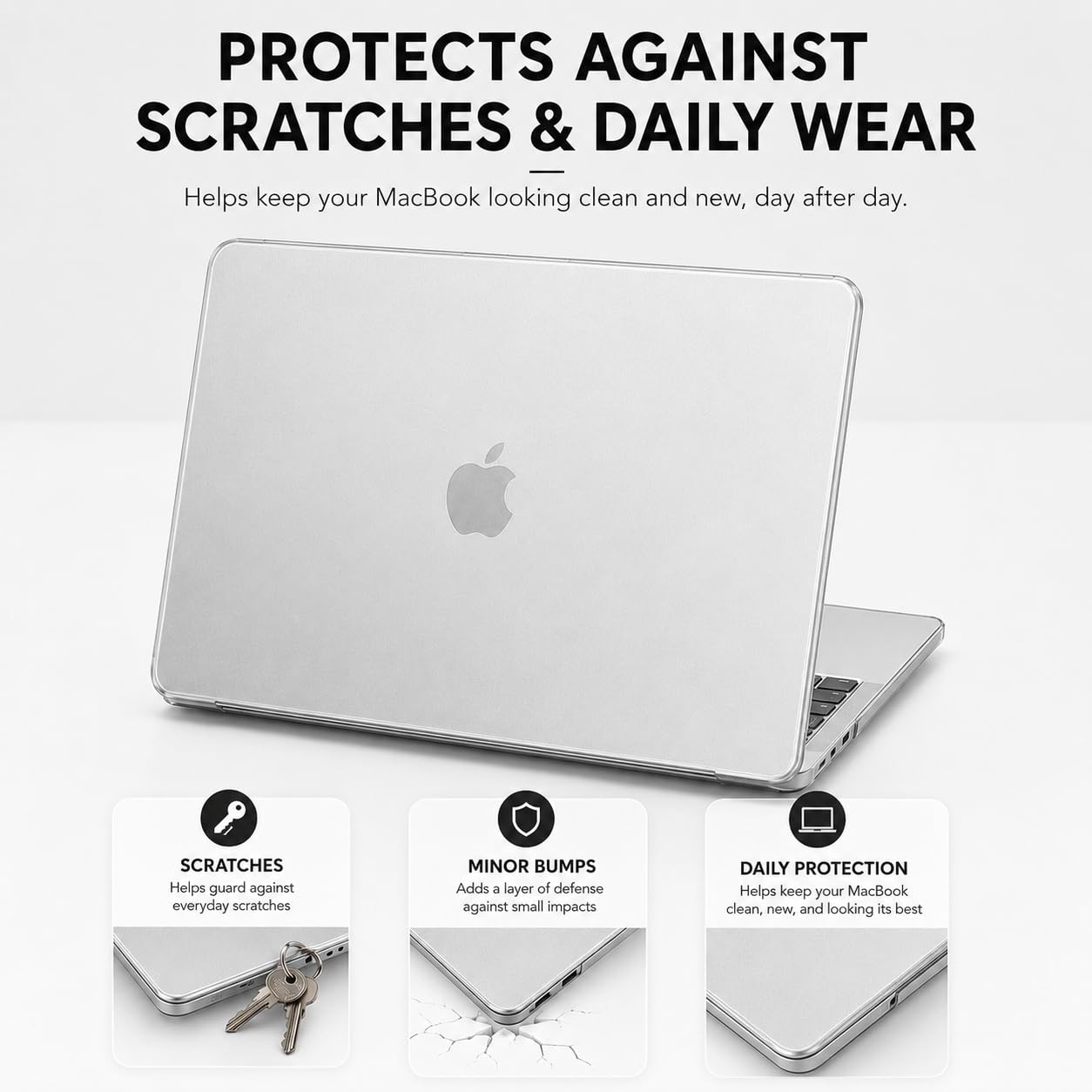 uconsmimo For 2026 MacBook Neo 13-inch A3404, Frosted Clear Hard Shell, Anti-Yellow Anti-Fingerprint Ultra Slim, Anti-Scratch Dustproof Impact Protection, Easy Install for Students Workers & Travelers