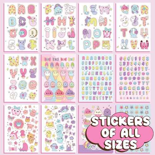 Just My Style 1500+ Cute Kawaii Stickers, 43-Page Book for Scrapbooks, Planners, Features Letter, Happy Planner, Laptop, Water Bottle Stickers for Kids Teens Adults