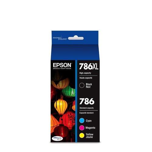 EPSON T786 DURABrite Ultra -Ink High Capacity Black & Standard Color -Cartridge Combo Pack (T786XL-BCS) for Select Epson Workforce Printers