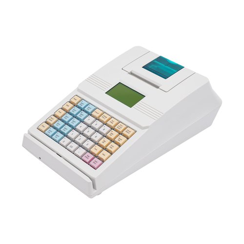 Electronic Cash Register, 40 Keys 40W Cash Register for Small Businesses with with 70mm/s Printing Speed Cash Management System for Restaurant Supermarket Retail 8-Digits LED Display White