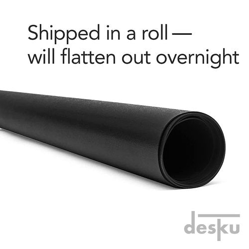 DESKU Office Desk Chair Mat – PVC Mat for Hard Floor Protection, Black, 30 Inches x 48 Inches, Made in The USA, Home Office Supplies, Made in The USA