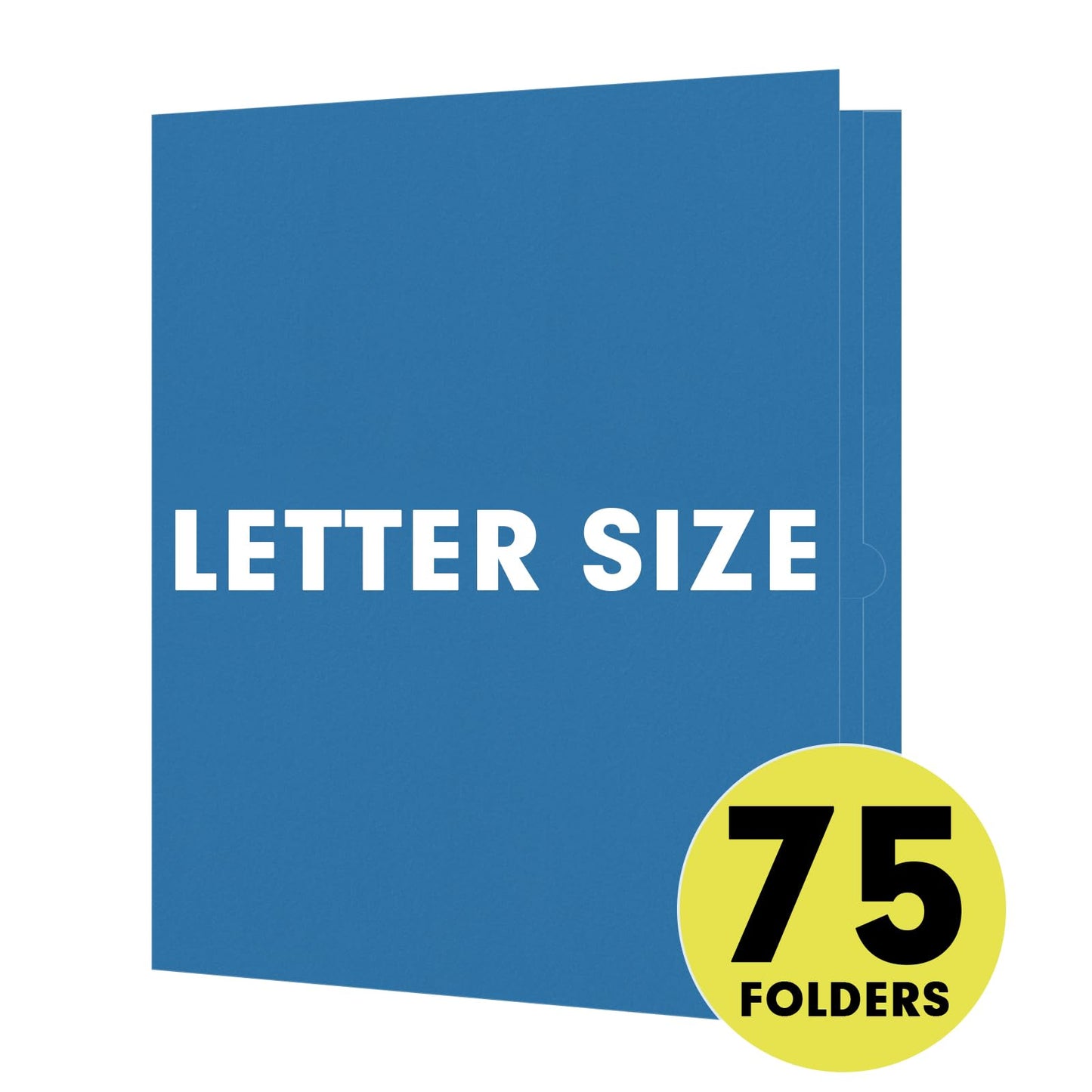 Two Pocket Folders, RAZCC 75 Pack 2 Pocket Folders Fit Letter Size Paper, Paper Folders with Pockets for School Office Business Home (Navy Blue)
