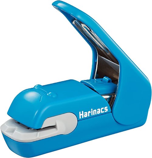 Kokuyo Stapleless Stapler - Harinacs Portable Staple-Free Binding for Up to 5 Sheets | Blue, Japan Import