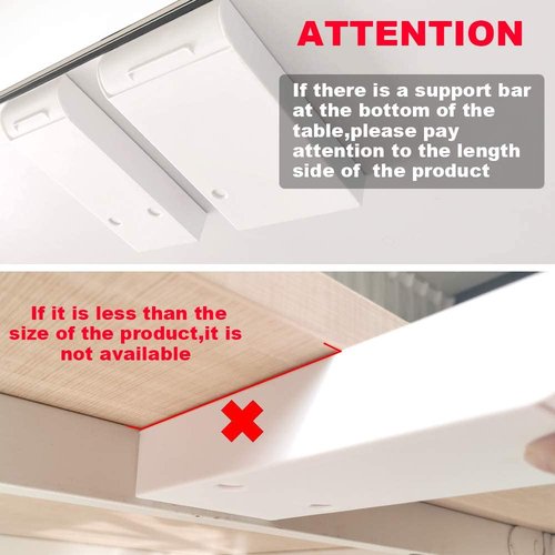 YOOUSOO 2 Pack Under Desk Drawer Organizer, Slide Out Pencil Holder, Desk Drawer Attachment, Plastic Desk Accessories & Workspace Organizers, Hidden Desktop Organizer Self-Adhesive