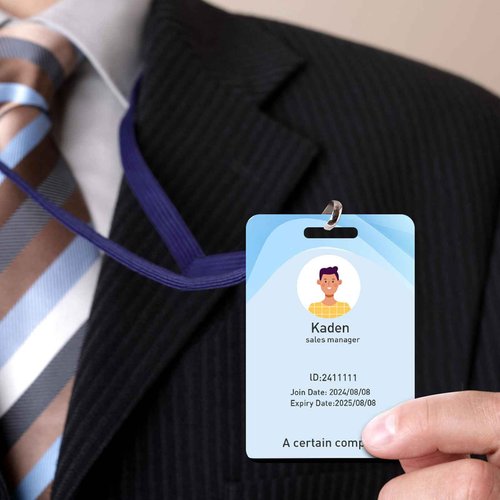 500 Pack-Premium Blank PVC Cards with Slot Punch on Short Side, Lumanious CR80 30Mil (CR8030) Vertical Slot Punch Blank Credit Cards for Business Office Photo ID Badge Printers