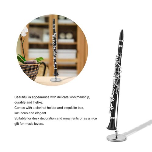 Mini Musical Instrument Clarinet Model Kit, Miniature Decoration for Music Lovers' Desk