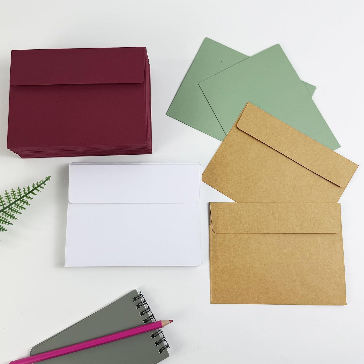 A2 Envelopes 100 Pack,Self Seal 120gsm Paper for 4.25x5.5 Cards 4 3/8" x 5 3/4" Envelopes for Invitations, Postcards, Photos， RSVP, Greeting Cards （Sage Green）