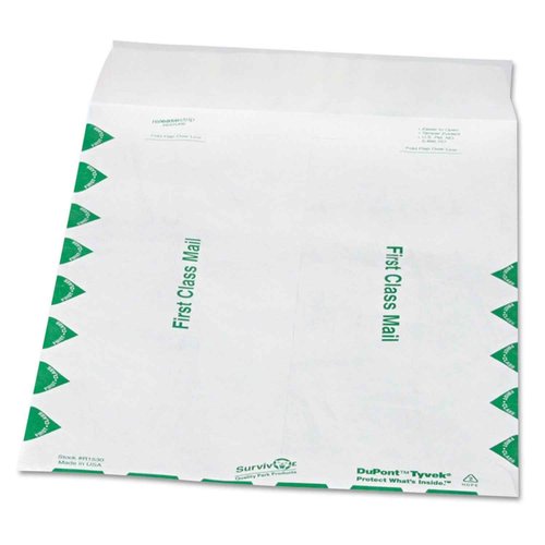 Quality Park Survivor R1530 Tyvek USPS First Class Mailer, 9 1/2 x 12 1/2, White (Box of 100)