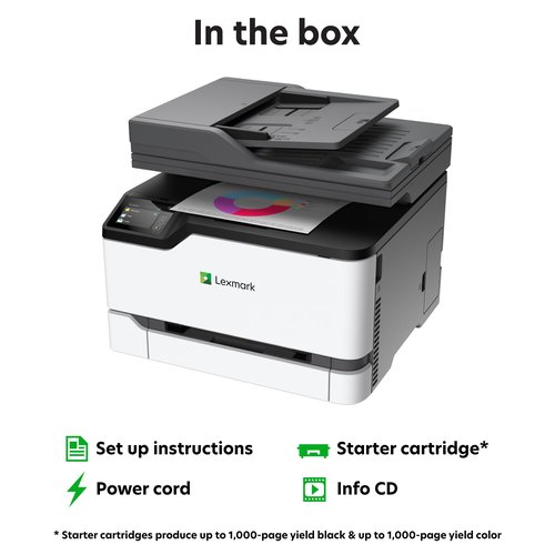 Lexmark CX431adw Color All-in-One Printer with Touchscreen, Multifunction Laser -for Office, Wireless, Mobile Ready & Duplex Printing (Print, Copy, Scan, Analog Fax (4-Series)(40N9370)