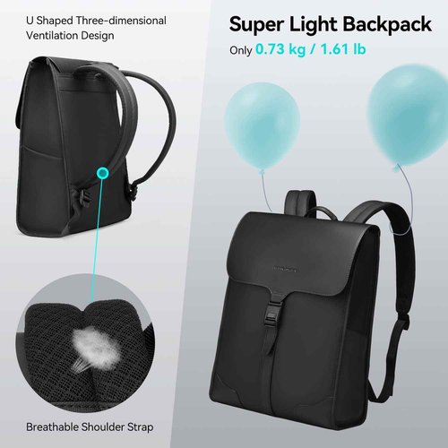 MARKETRON Slim Laptop Backpack for Men, 15.6 Inch Business Backpack with High Tech Magnetic Snap, Waterproof Fashion Casual Backpack Ideal for Working, Daily Life