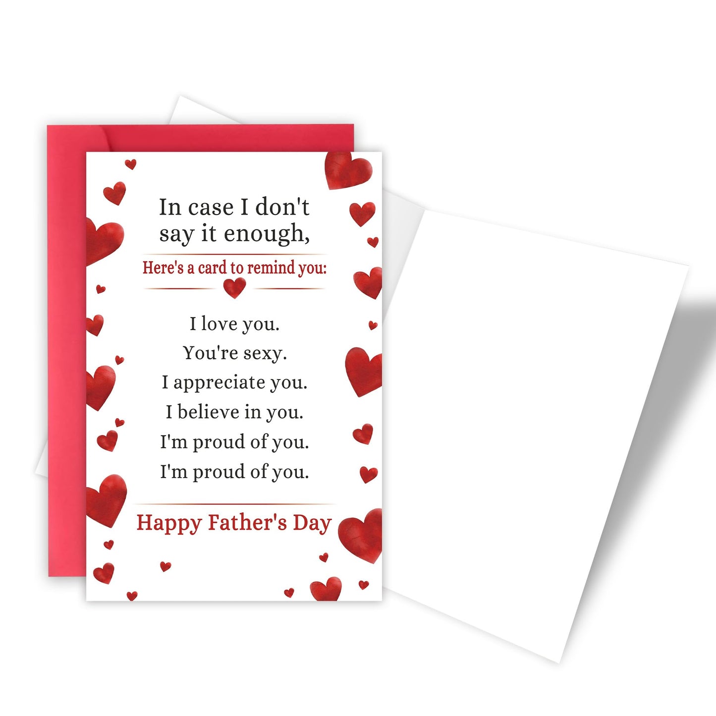 Blumon Father's Days Confession Card，Happy Fathers Day Card for Husband Boyfriend from Wife Girlfriend, Warm Father's Day Card