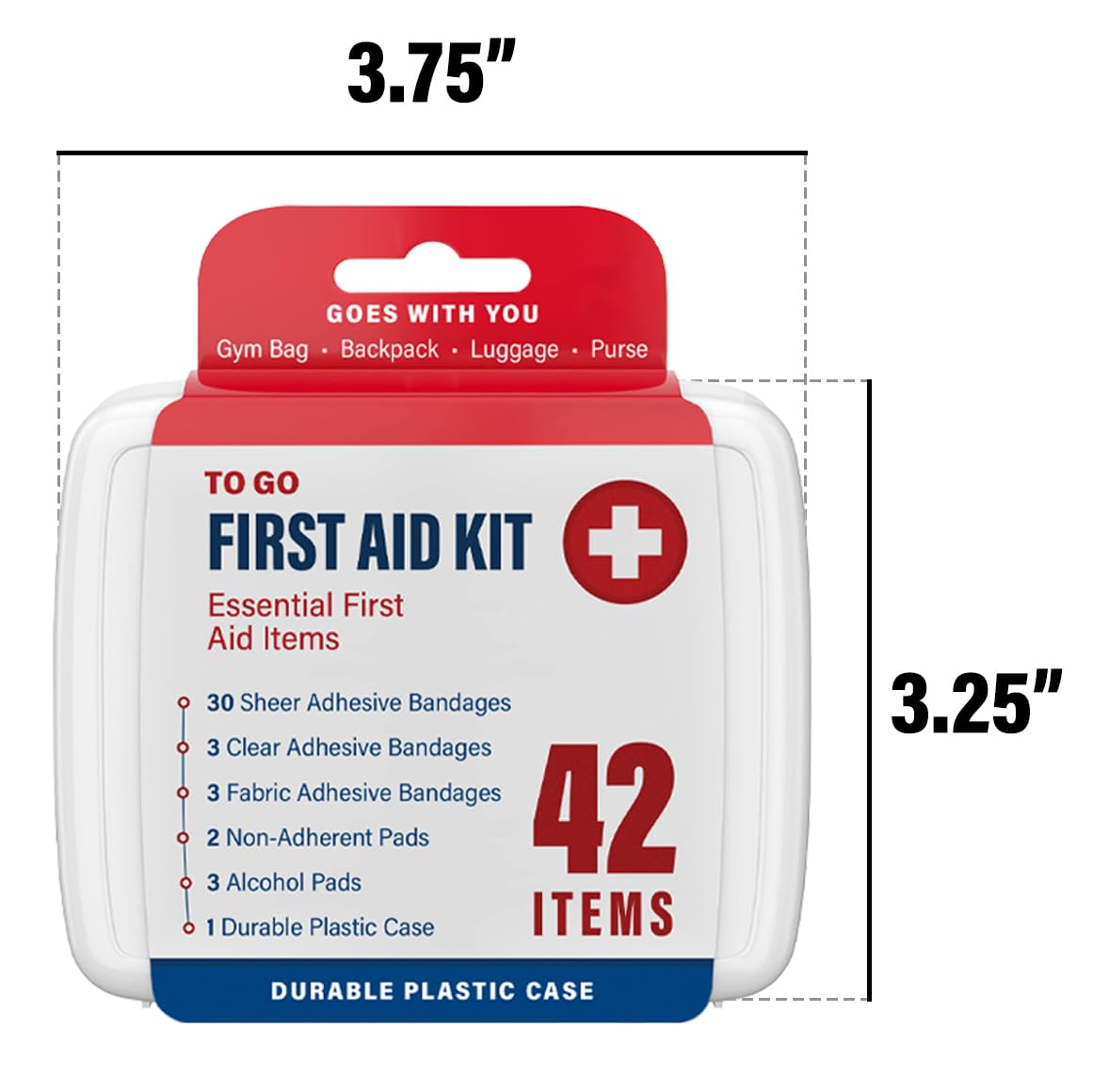 DecorRack 4 Pack Mini First Aid Kits, Small Travel Size Kit, First Aid Patch with 168 Items, Durable Plastic Box Perfect for Car, Home, Boat, or Camping, (168 Pieces, 4 Pack)