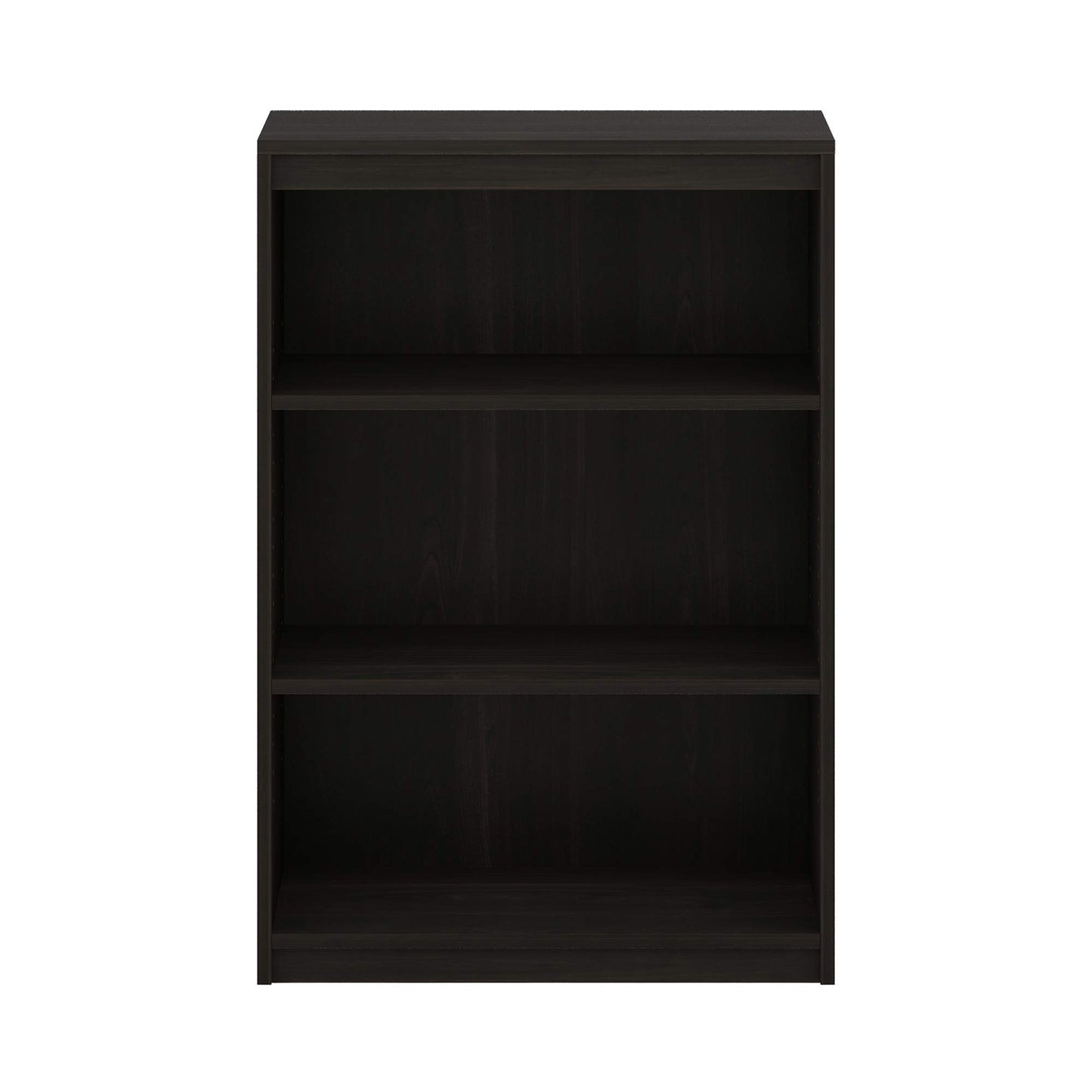 Furinno Gruen Book Shelf, 3-Tier Book Shelf, Bookcase with Adjustable Shelves, 11.7 x 24.5 x 35.9, for Organization and Storage, for Living Room, Bedroom, Home Office, Espresso