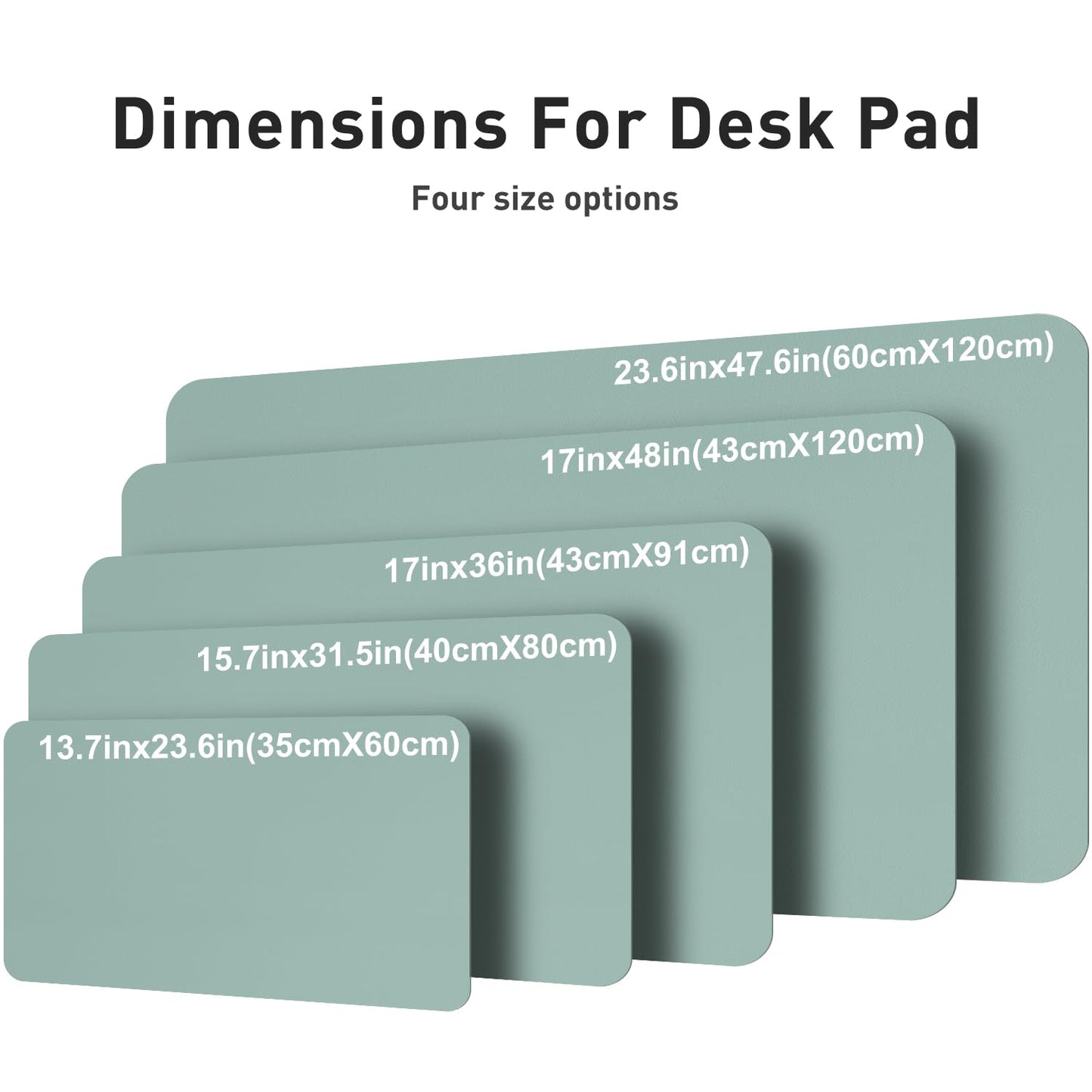 Aothia Faux Leather Desk Mat – Large Mouse Pad, Non-Slip PU Leather Blotter, Waterproof Writing Surface for Office and Home (Light Blue, 47.2" x 23.6")