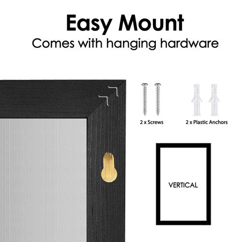 Dry Erase White Board Weekly Calendar Board, Magnetic Whiteboard for Wall,17.7“x23.6 Solid Wood Black Framed Message Board, Planner Board for Office, Home, School（Weekly-BB-BK-4560