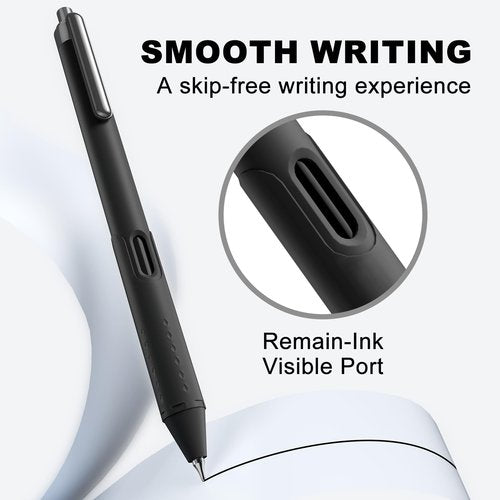 JIMMIDDA 12 Pack Black Pens - 0.7mm Gel Pens Black Ink Quick-Drying Smooth Writing - Comfort Grip Retractable Pen for Journaling, Cute School & Office Supplies Home Work (12 Count, Black Ink)