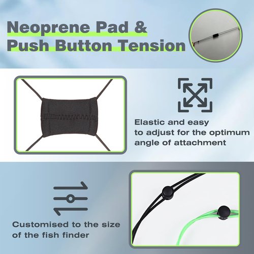 2 Pcs Fish Finder Cover Strap Secure Fishing Graph Cover Adjustable Bungee for Travel (Red)