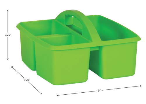 Teacher Created Resources Lime Portable Plastic Storage Caddy 6-Pack for Classrooms, Kids Room, and Office Organization, 3 Compartment