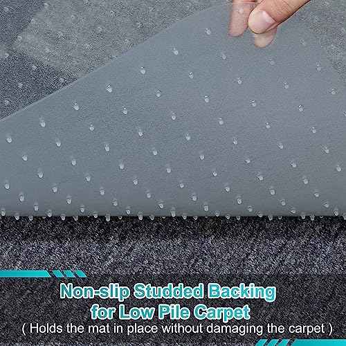 BesWin Office Chair Mat for Carpeted Floors, Transparent Desk Chair Mat for Low Pile Carpets, Plastic Floor Mat for Office Chair on Carpet for Work, Home, Gaming, Easy Glide (36" X 48" Rectangle)