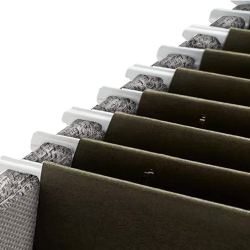Hedume Set of 2 File Organizer Box, Collapsible Linen Filing Cabinets, Decorative Linen Filing Storage Hanging File Folders with Lids and Durable MDF Board, Space Saving File Folder Storage