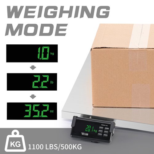 TUFFIOM 1100Lbs x 0.2Lbs Postal Digital Livestock Scale, Electronic Stainless Steel Platform Heavy Duty Vet Animal Scale,Dog Pig Goat Sheep Scale, Silvery