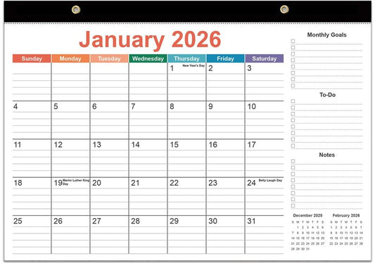 2026-2027 Desk Calendar - 18 Months Calendar from July 2026 to June 2027, Desk Calendar 2026-2027 with Thick Paper, 12" x 17", Colorful