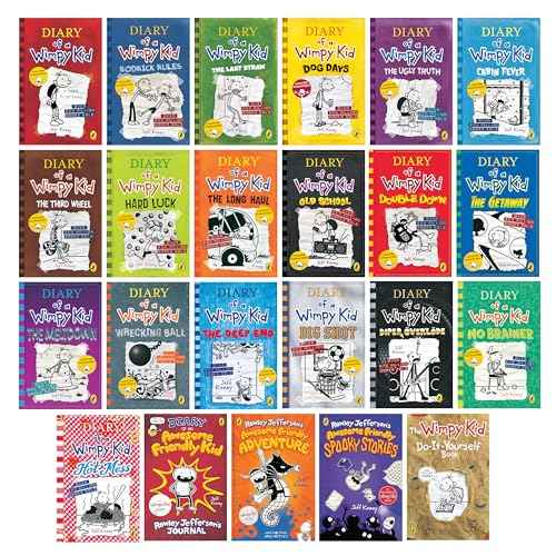 A Library of a Wimpy Kid 1-23 Paperback Edition for Children, The Ultimate Collection Series.