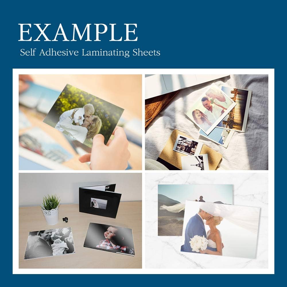 VIOLLETO Self-Stick Laminating Sheets - 8.5 x 11 Inches, 4mil, No Heat, Peel & Stick, Pack of 50
