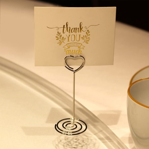 Wedding Table Numbers Holder – YQBOOM 20 Pack 3.35 inch Name Card Holder Place Card Holder Photo Holder Clips Note Photo Picture Memo Stand – Silver