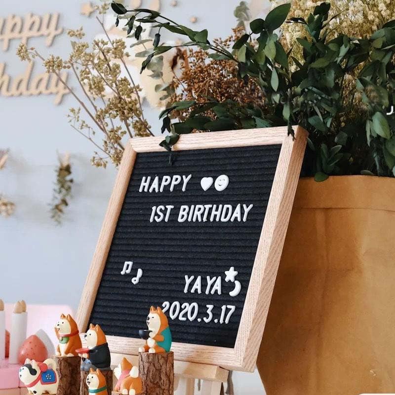 Hiflyer Black Felt Letter Board 10x10 Inch Changeable Message Sign with Stand