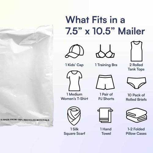 SMART 7.5x10.5 Recycled Poly Mailers - 200 Pack of White Eco-Friendly Packaging Mailing Bags | Recyclable & Sustainable, Cute & Stylish Small Business Supplies | 2.5 Mil Thick - 200 Pack