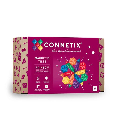 CONNETIX Rainbow Geometry Pack, 30 Pieces