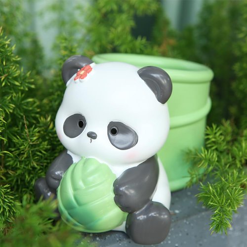 Winterworm Cute Panda Pencil Holder Panda with Bamboo Pencil Pen Container Pencil Cup Animal Pen Holder Desktop Brush Organizer Home Office Desktop Decoration Kid Back to School Student Gift