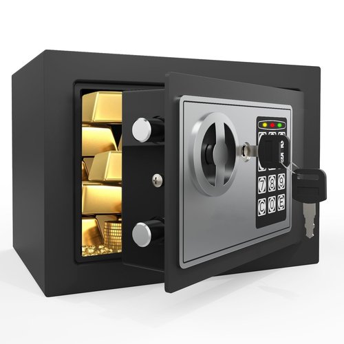 PATRON Small Safe Box for Money with Code and Keys，Solid Mini Safe for Kids with Digital Electronic Security Keypad for Home Office Hotel,Personal Money Safes for Cash,0.236 Cuft (Black)