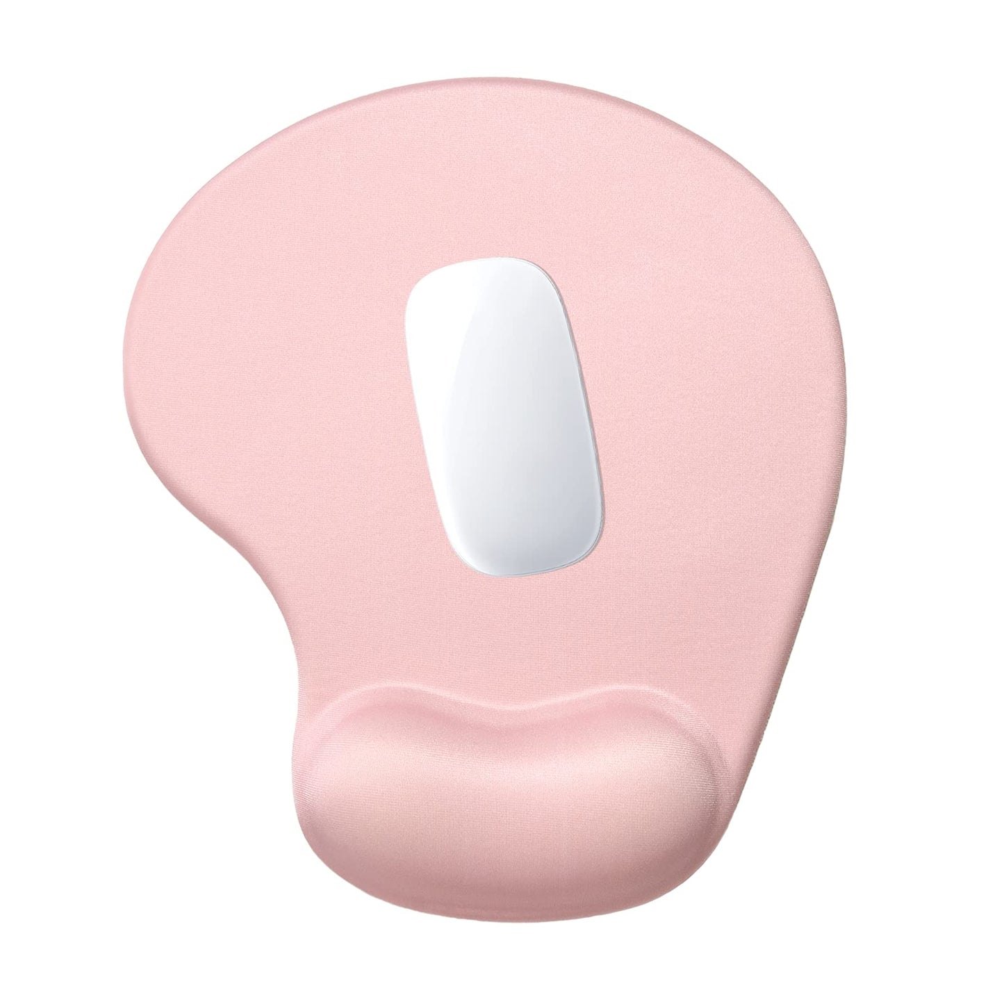 Hsurbtra Ergonomic Mouse Pad with Wrist Rest Support, Gel Mouse Pads with Non-Slip PU Base, Pain Relief Memory Foam Computer Mat, Cute Office Supplies Desk Decro Accessories, Pink