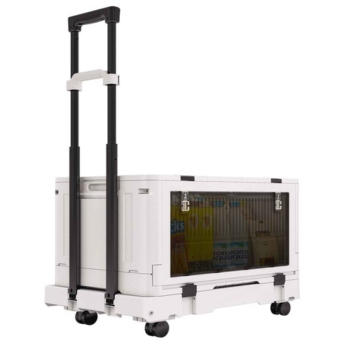 Folding Utility Cart Portable Rolling Crate,Multi Functional Collapsible Carts with 4 Wheels,1-Tier Portable Utility Cart,Adjustable Folding Trolley for Teachers,Shopping,Warehouse,Office and Outdoor