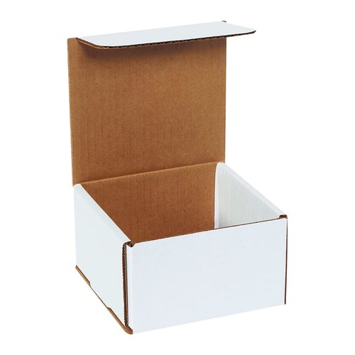 Boxes Fast BFM553 Corrugated Cardboard Mailers, 5 x 5 x 3 Inches, Tuck Top One-Piece, Die-Cut Shipping Cartons, Small White Mailing Boxes (Pack of 50)