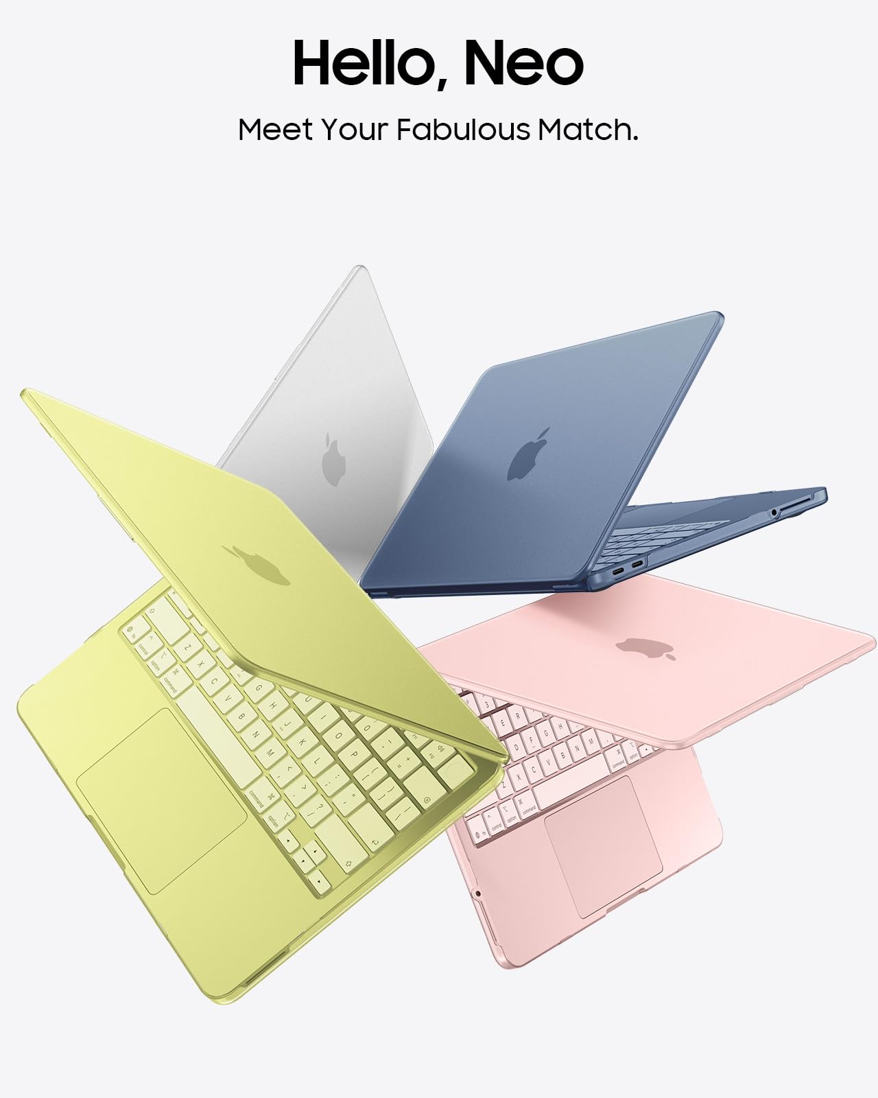 Fintie Case for MacBook Neo 13 Inch A3404 (2026 Release) - Protective Ultra-Thin High Transparency Snap On Hard Shell Cover for MacBook Neo 13" with A18 Pro Chip (Frost Citrus)