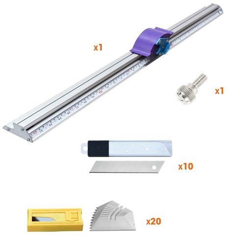 nutoniz 27 1/2" Manual Paper Trimmer with Double Scale Ruler, Precision Sliding Cutter for KT Board, Photo Paper, PVC & PET, Includes 30 Extra Blades
