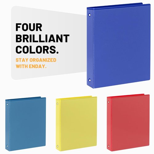 1.5 Inch Binders 3 Ring Clear View Cover Holds 8.5 * 11 inch Papers for School Binder or Office Binder Supplies 4 Packs (4 Colors)